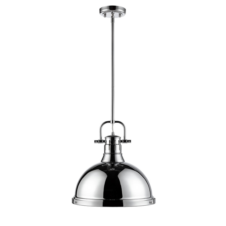 Golden - 3604-L CH-CH - One Light Pendant - Duncan - Chrome
