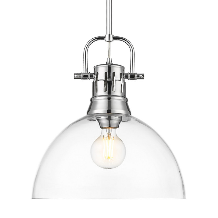Golden - 3604-L CH-CLR - One Light Pendant - Duncan - Chrome