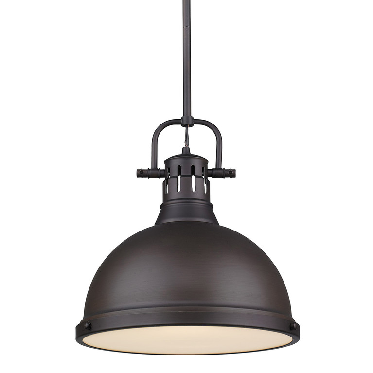 Golden - 3604-L RBZ-RBZ - One Light Pendant - Duncan - Rubbed Bronze