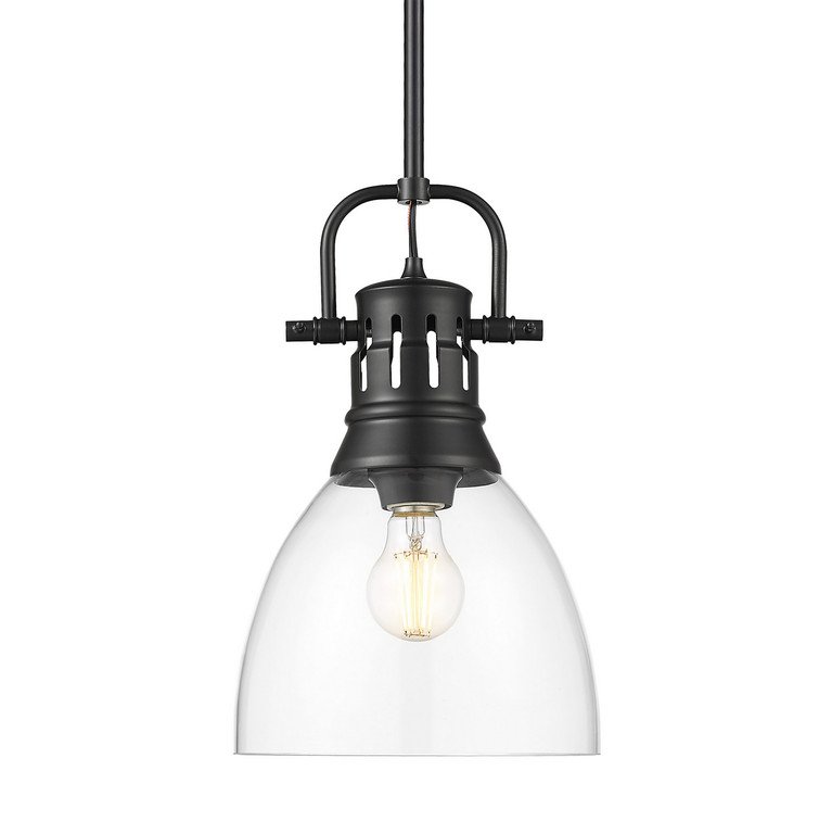 Golden - 3604-S BLK-CLR - One Light Pendant - Duncan - Matte Black