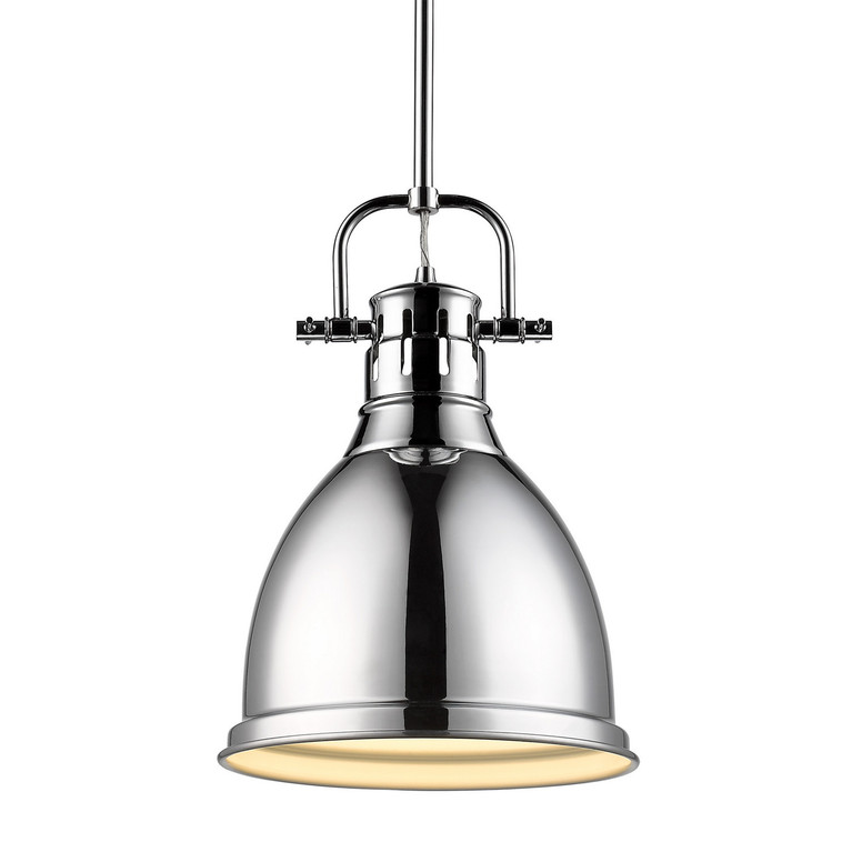 Golden - 3604-S CH-CH - One Light Pendant - Duncan - Chrome