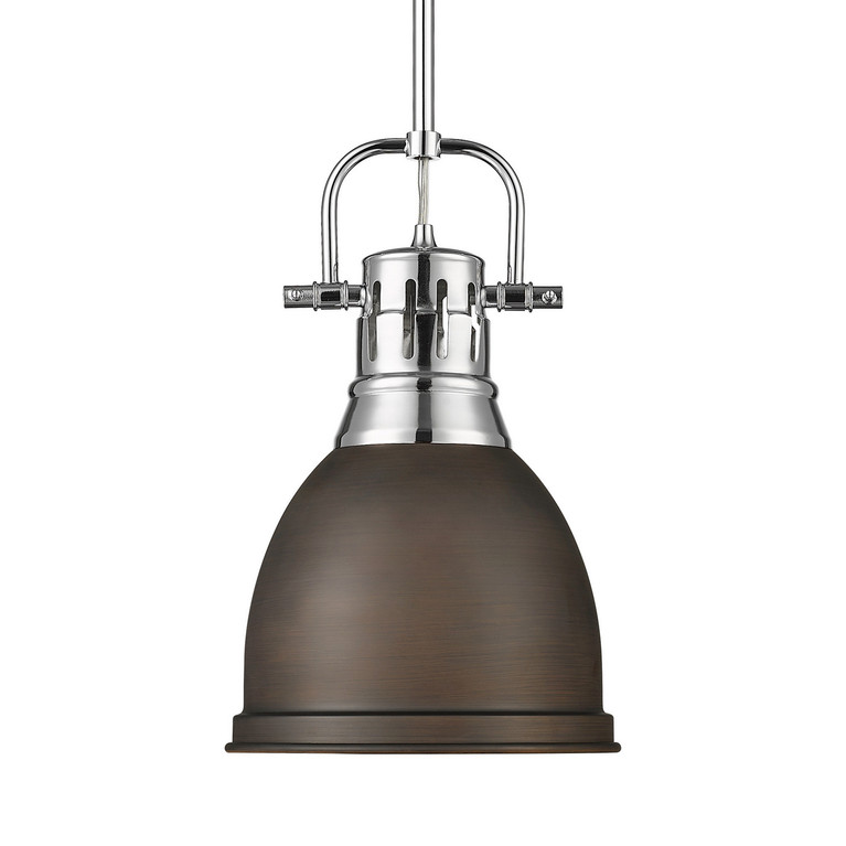 Golden - 3604-S CH-RBZ - One Light Pendant - Duncan - Chrome