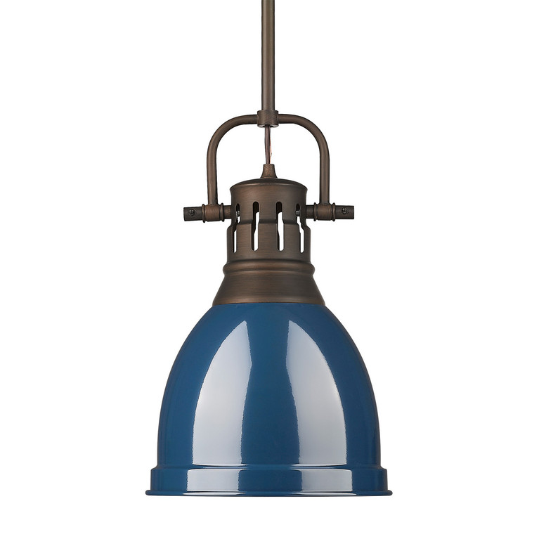 Golden - 3604-S RBZ-NVY - One Light Pendant - Duncan - Rubbed Bronze