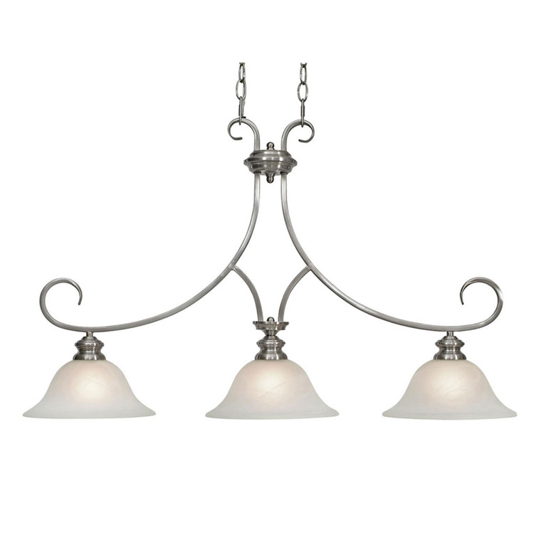 Golden - 6005-10 PW - Three Light Linear Pendant - Lancaster - Pewter