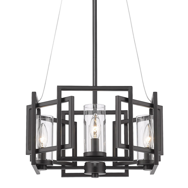 Golden - 6068-4P BLK - Four Light Pendant - Marco - Matte Black
