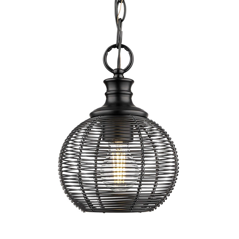 Golden - 6802-M1L BLK - One Light Mini Pendant - Calypso - Matte Black