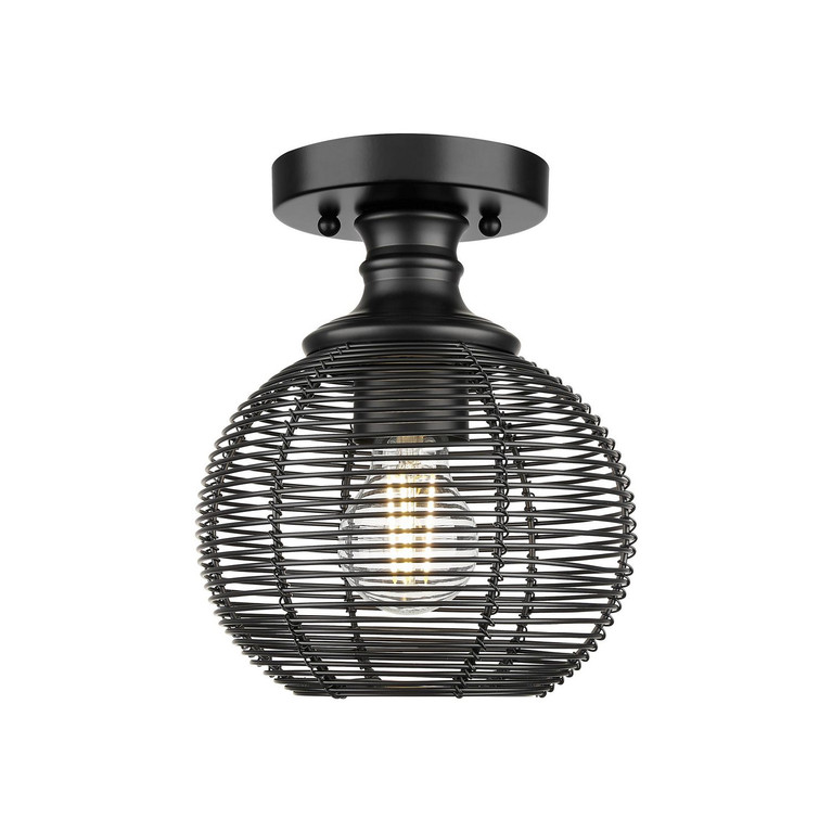 Golden - 6802-SF BLK - One Light Semi-Flush Mount - Calypso - Matte Black