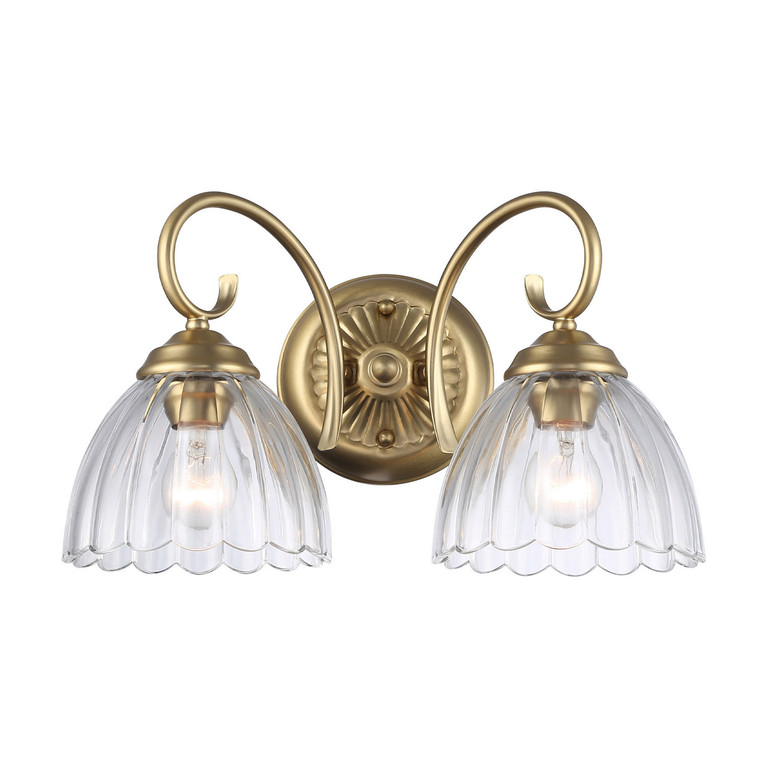 Golden - 6952-BA2 BCB-CLR - Two Light Vanity - Audra - Brushed Champagne Brass