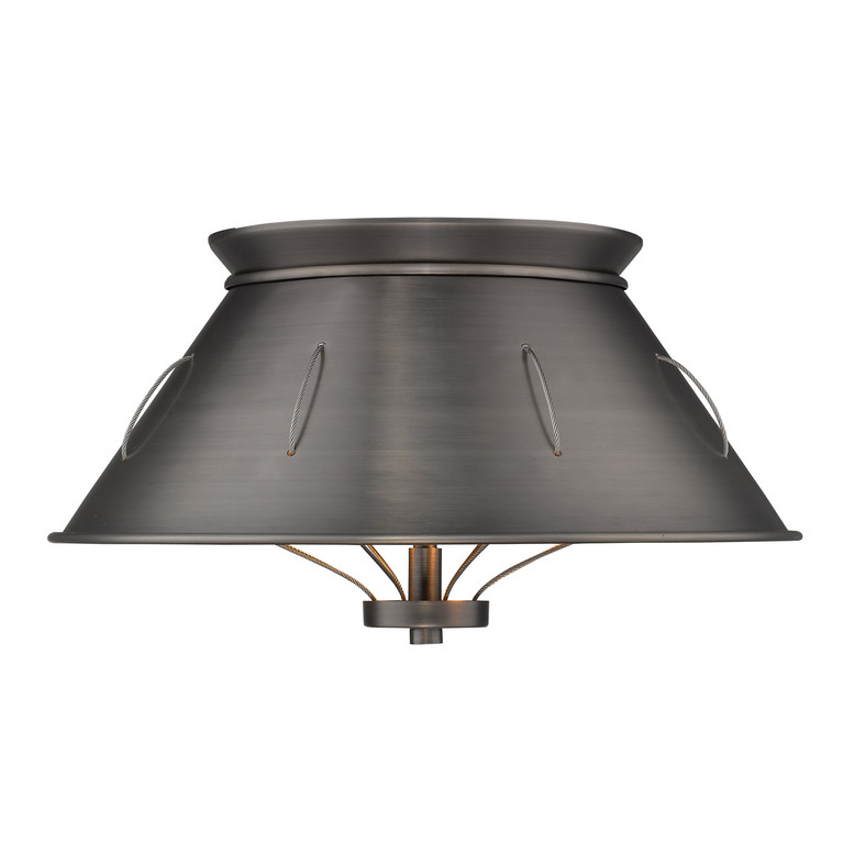 Golden - 7917-FM AS - Two Light Flush Mount - Whitaker - Aged Steel