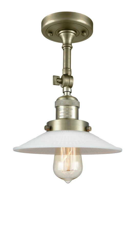 manufacturer_finish:Antique Brass|manufacturer_glass:Matte White Halophane|light_output:220.00lm|color_temperature:2200K|cri:99