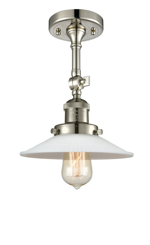 manufacturer_finish:Polished Nickel|manufacturer_glass:Matte White Halophane|light_output:220.00lm|color_temperature:2200K|cri:99