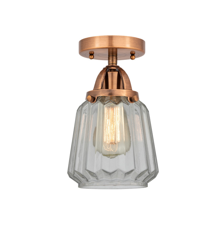 manufacturer_finish:Antique Copper|manufacturer_glass:Clear Chatham|light_output:220.00lm|color_temperature:2200K|cri:99
