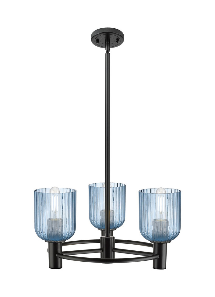 Innovations - 434-3CR-BK-G559-5BL - Three Light Pendant - Downtown Urban - Matte Black
