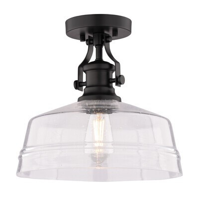 Vaxcel - C0345 - One Light Semi-Flush Mount - Beloit - Matte Black