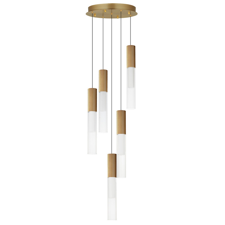 ET2 - E11015-144GLD - LED Pendant - Reeds - Gold