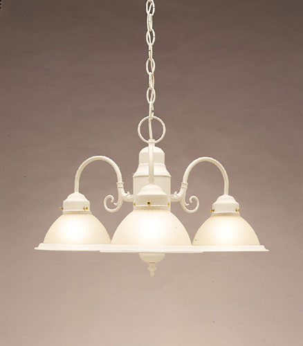 Forte - 2063-03-23 - Three Light Chandelier - Chandeliers Textured White - Textured White