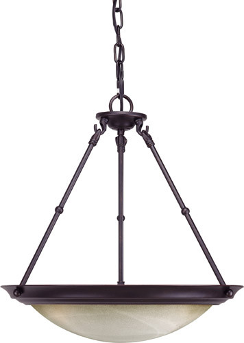 Forte - 2242-03-64 - Three Light Foyer Pendant - Pendants Bordeaux - Bordeaux