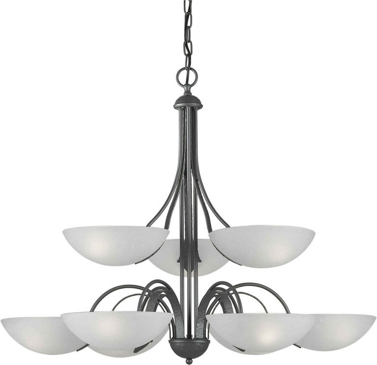 Forte - 2344-09-11 - Nine Light Chandelier - Family Number 439 - Natural Iron