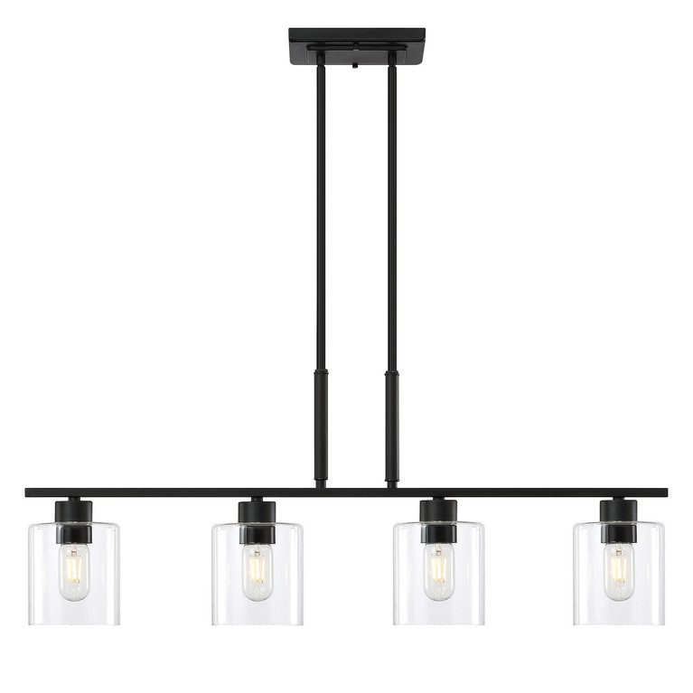 Forte - 2664-04-04 - Four Light Island Pendant - Fiona - Black