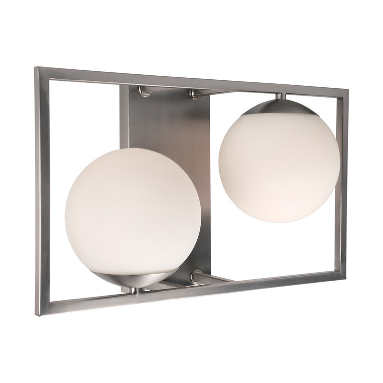 Forte - 2727-02-55 - Two Light Wall Sconce - Charm - Brushed Nickel
