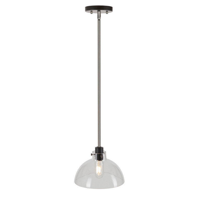 Forte - 2734-01-40 - One Light Mini Pendant - Della - Black and Brushed Nickel