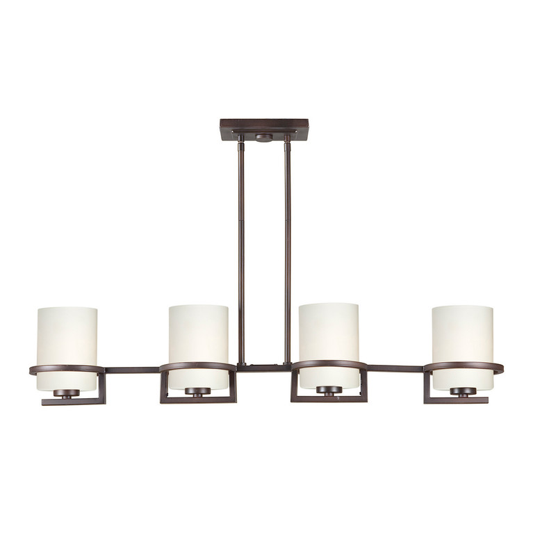 Forte - 2766-04-32 - Four Light Island Pendant - Halo - Antique Bronze