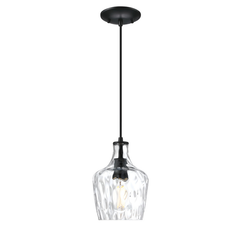 Forte - 2770-01-04 - One Light Mini Pendant - Milo - Black