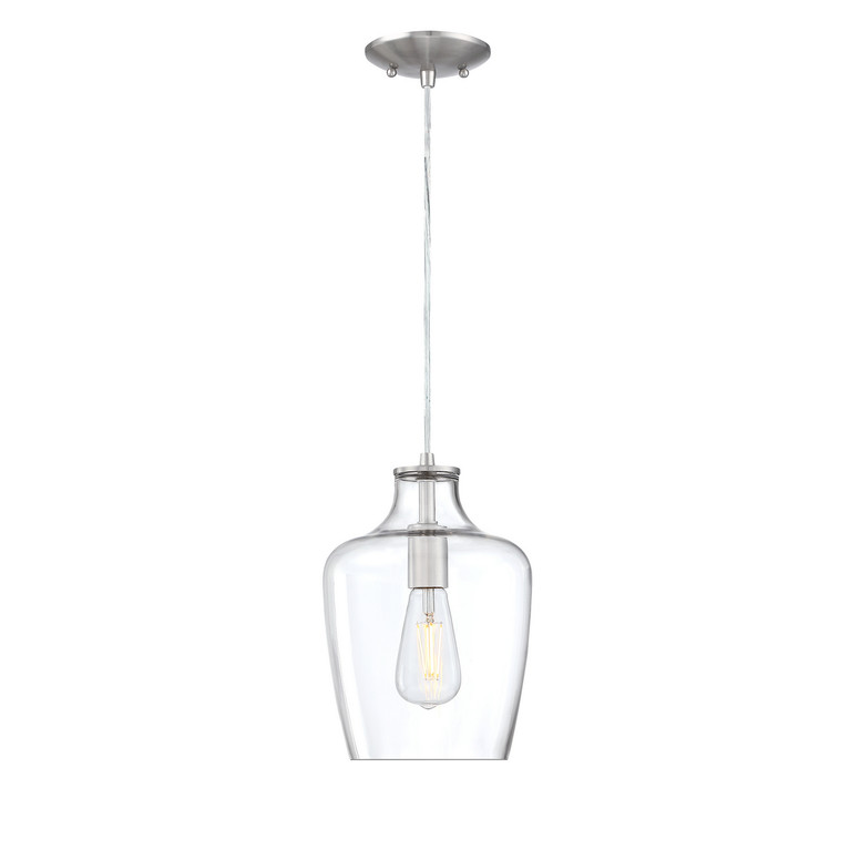 Forte - 2779-01-55 - One Light Mini Pendant - Milo - Brushed Nickel