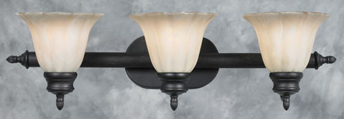 Forte - 50003-03-64 - Three Light Bath Bracket - Bordeaux E - Bordeaux