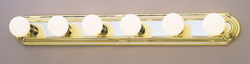 Forte - 5245-06-25 - Six Light Bath Strip - Vanity BB - Polished Brass and Chrome