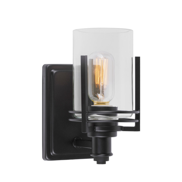 Forte - 5692-01-04 - One Light Wall Sconce - Jolie - Black