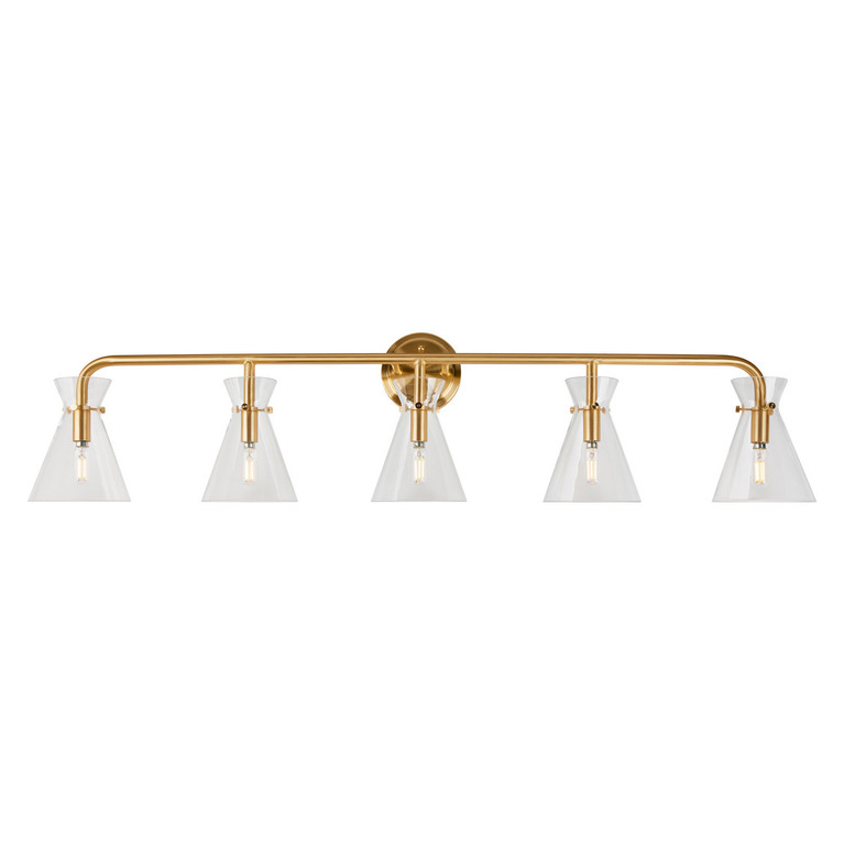 Forte - 5733-05-12 - Five Light Bath Vanity Light - Beaker - Soft Gold