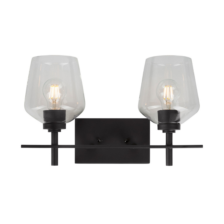 Forte - 5743-02-04 - Two Light Bath Lighting - Chalice - Black
