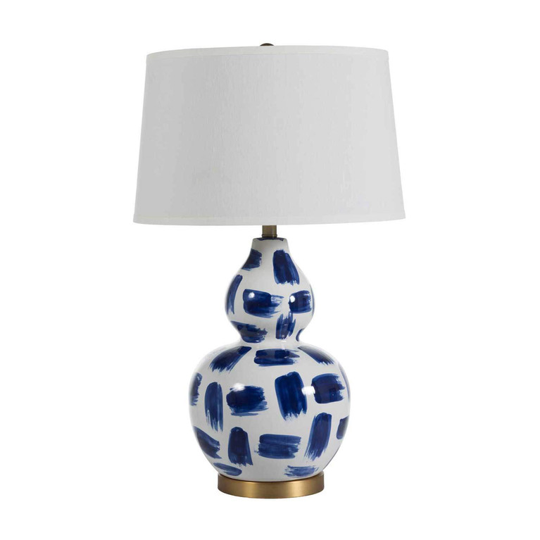 Gabby - SCH-159080 - One Light Table Lamp - Luca - Blue & White Painted Ceramic|Antique Brass