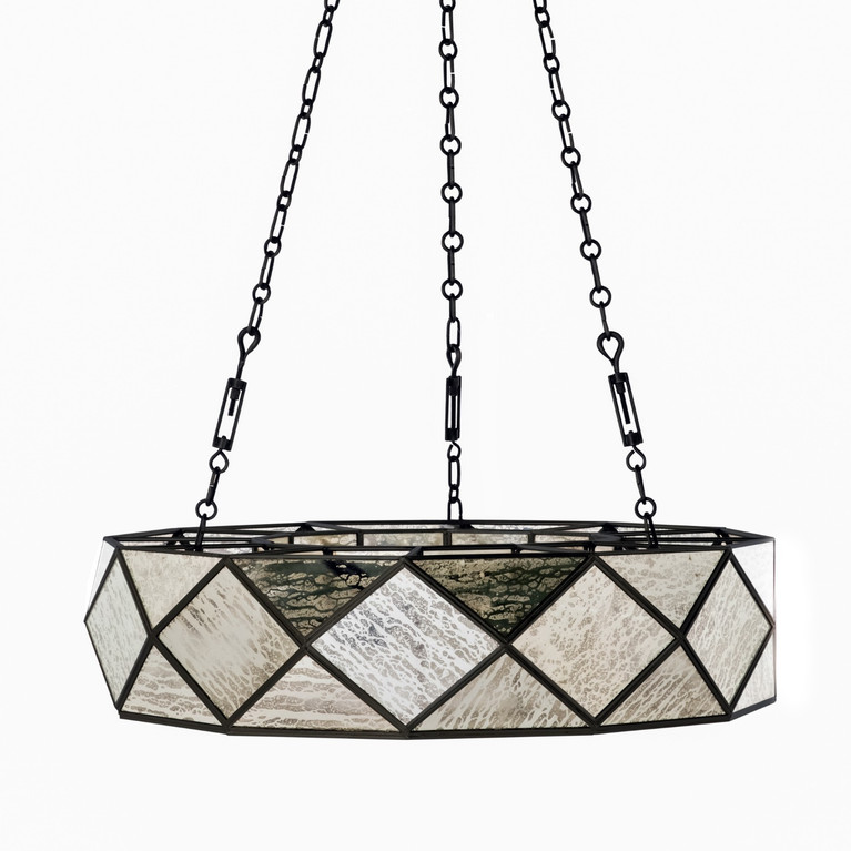 Gabby - SCH-175025 - Four Light Chandelier - Maybelle - Antique Brushed Brass|Silver Mercury Glass
