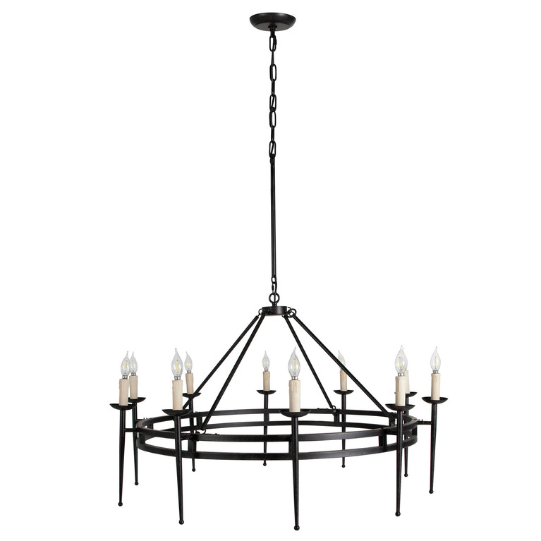 Gabby - SCH-175658 - Ten Light Chandelier - Tyrell - Antique Plaster White|Brushed Antique Black