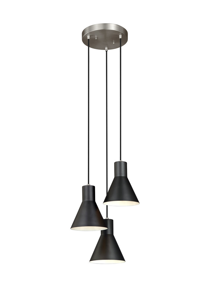 Generation Lighting - 5141303EN3-962 - Three Light Cluster Pendant - Towner - Brushed Nickel
