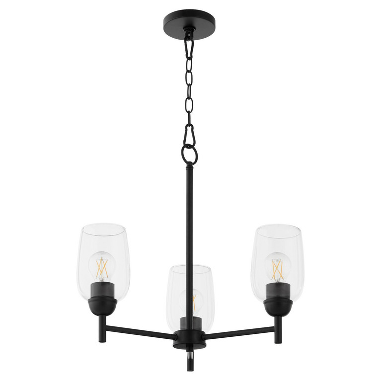 Quorum - 6112-3-59 - Three Light Chandelier - Wallinger - Matte Black
