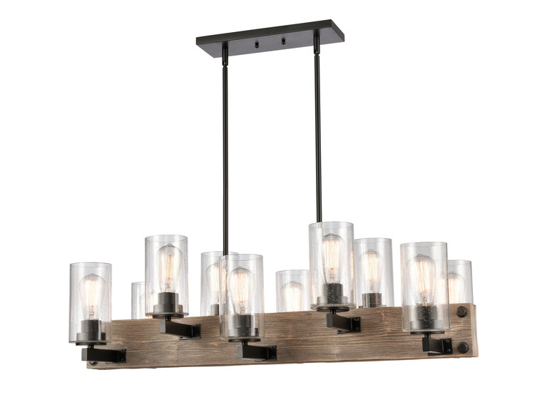 Innovations - 424-10CH-BK-SDY - Ten Light Island Pendant - Diego - Matte Black