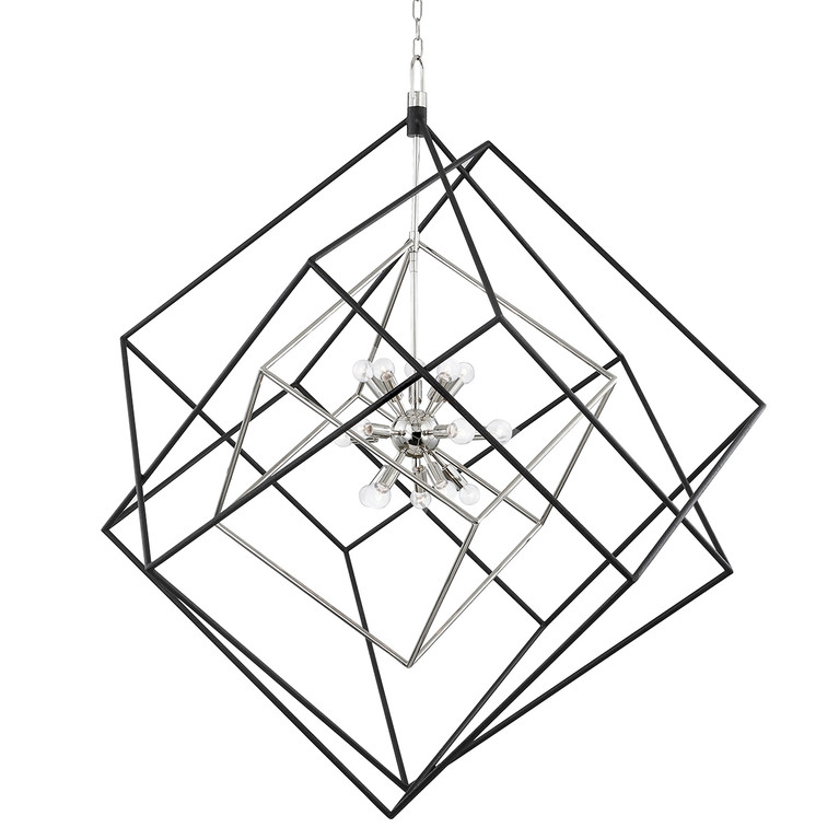 Hudson Valley - 1255-PN/BK - 15 Light Chandelier - Roundout - Polished Nickel