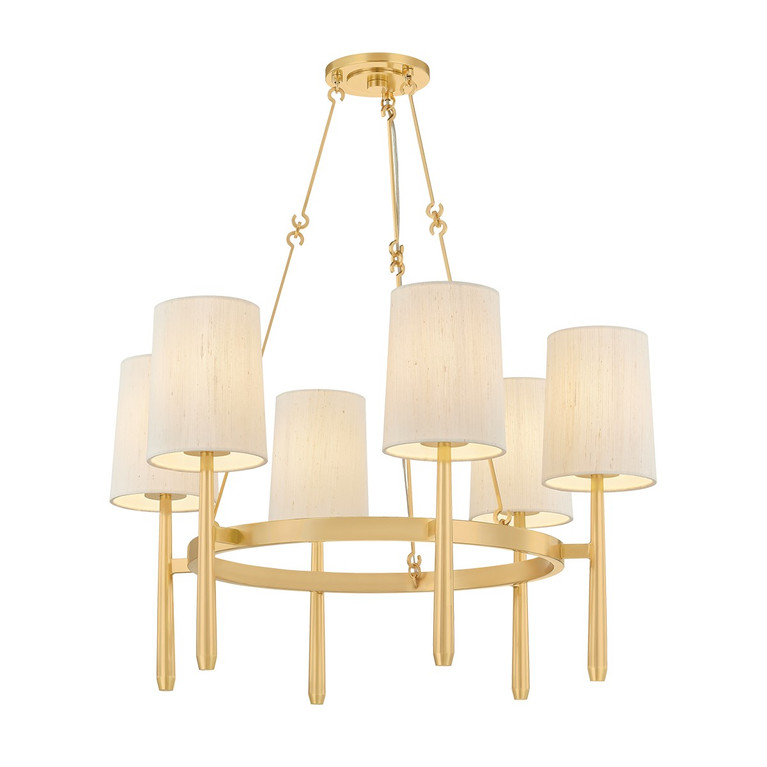 Hudson Valley - 1776-AGB - Six Light Chandelier - Bridgeton - Aged Brass