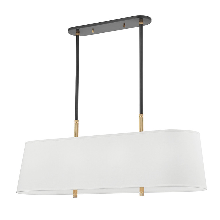 Hudson Valley - 3747-AOB - Eight Light Island Pendant - Bowery - Aged Brass/Old Bronze