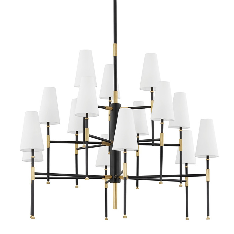 Hudson Valley - 3748-AOB - 15 Light Chandelier - Bowery - Aged Brass/Old Bronze
