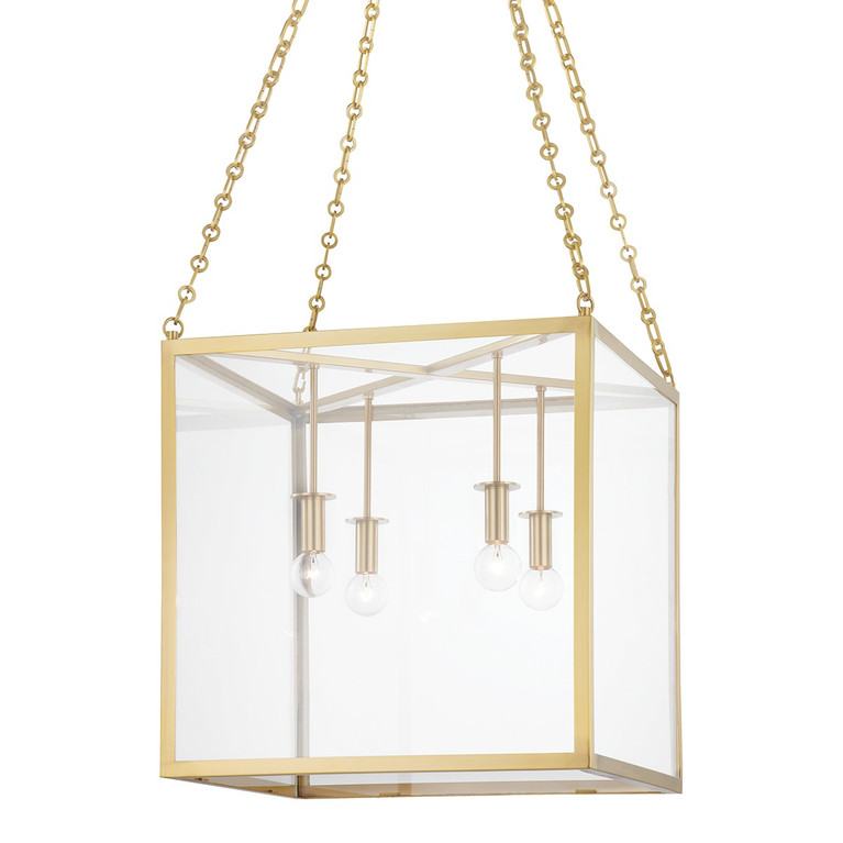 Hudson Valley - 4118-AGB - Four Light Lantern - Catskill - Aged Brass