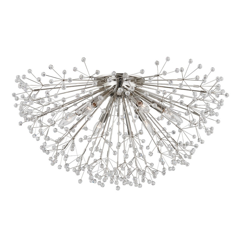 Hudson Valley - 6028-PN - Six Light Semi Flush Mount - Dunkirk - Polished Nickel