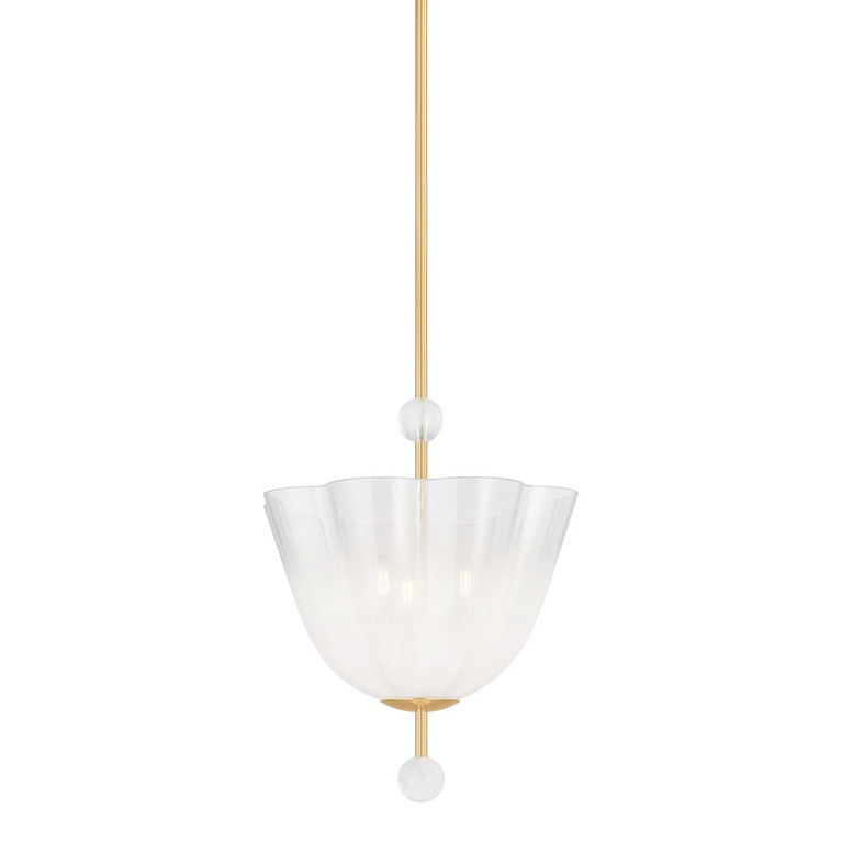 Hudson Valley - 7817-AGB - Three Light Lantern - Cambria Heights - Aged Brass