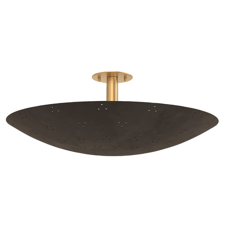 Hudson Valley - 8728-VB/BRZ - Three Light Flush Mount - Bern - Vintage Brass/Bronze