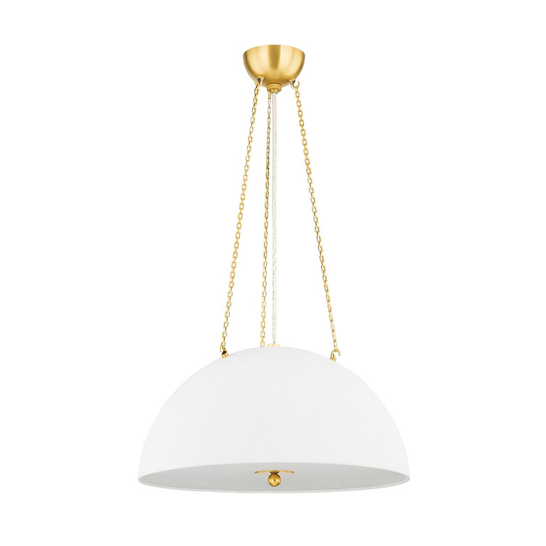 Hudson Valley - MDS1100-AGB/WP - Three Light Pendant - Chiswick - Aged Brass