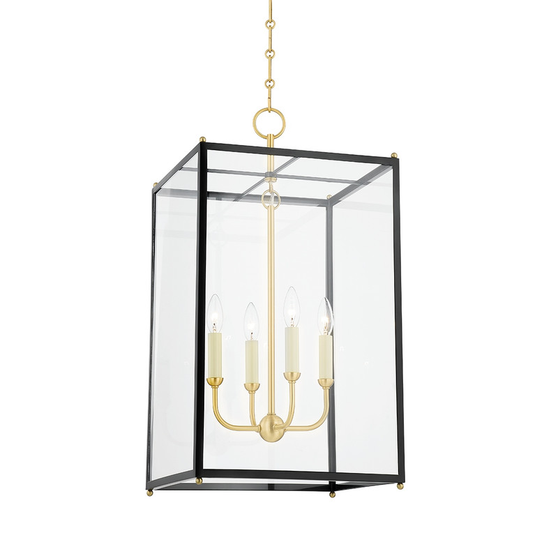 Hudson Valley - MDS1201-AGB/DBL - Four Light Lantern - Chaselton - Aged Brass
