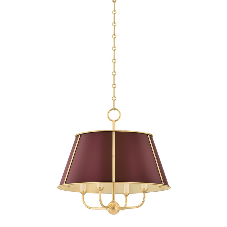 Hudson Valley - MDS120-AGB/CRN - Four Light Chandelier - Cambridge - Aged Brass